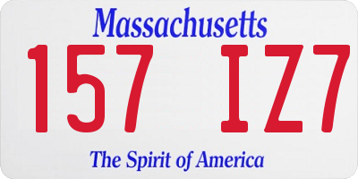 MA license plate 157IZ7