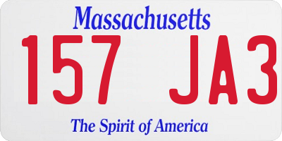 MA license plate 157JA3