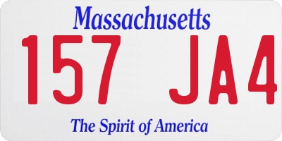 MA license plate 157JA4
