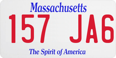 MA license plate 157JA6