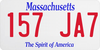 MA license plate 157JA7