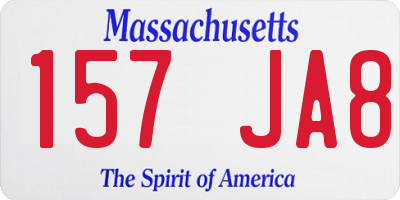 MA license plate 157JA8