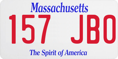 MA license plate 157JB0