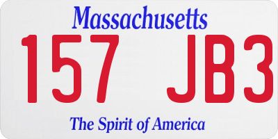 MA license plate 157JB3