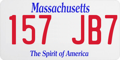 MA license plate 157JB7