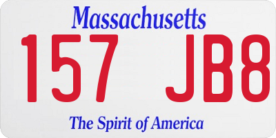 MA license plate 157JB8