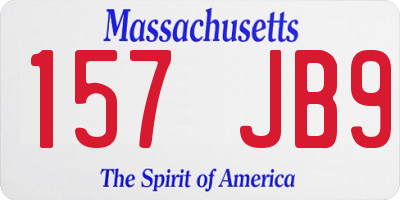 MA license plate 157JB9