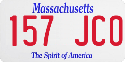 MA license plate 157JC0