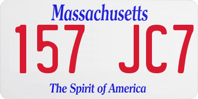 MA license plate 157JC7