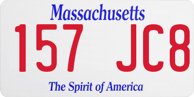 MA license plate 157JC8