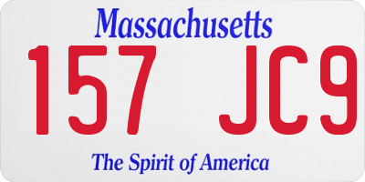 MA license plate 157JC9