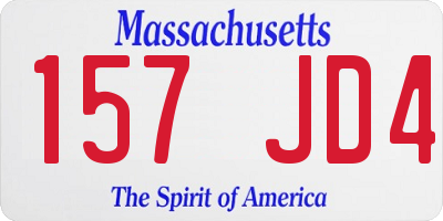 MA license plate 157JD4