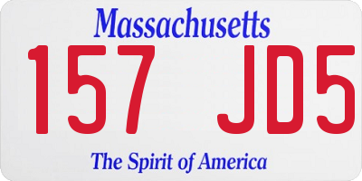 MA license plate 157JD5