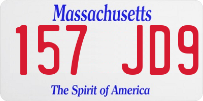 MA license plate 157JD9