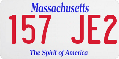 MA license plate 157JE2