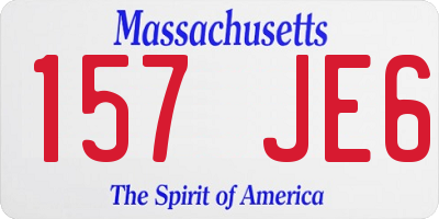 MA license plate 157JE6