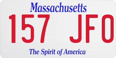 MA license plate 157JF0