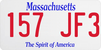 MA license plate 157JF3