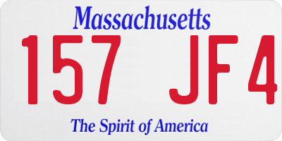 MA license plate 157JF4