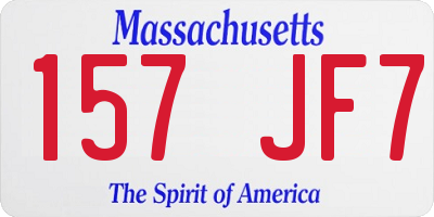 MA license plate 157JF7