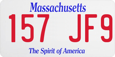 MA license plate 157JF9