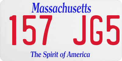 MA license plate 157JG5