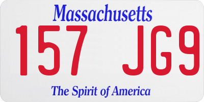 MA license plate 157JG9