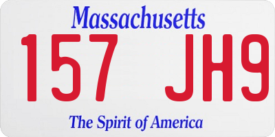MA license plate 157JH9