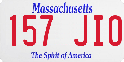 MA license plate 157JI0