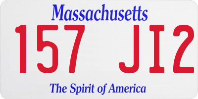 MA license plate 157JI2