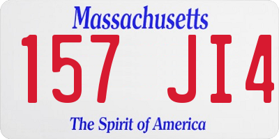 MA license plate 157JI4