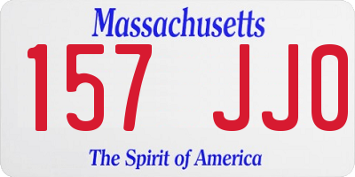 MA license plate 157JJ0