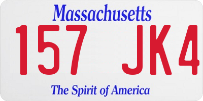 MA license plate 157JK4
