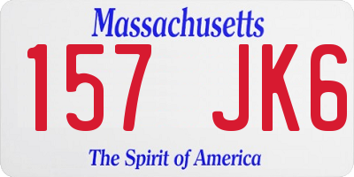 MA license plate 157JK6