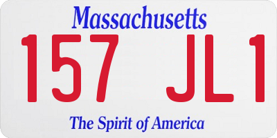 MA license plate 157JL1