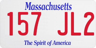 MA license plate 157JL2
