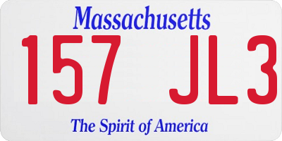 MA license plate 157JL3