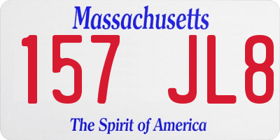 MA license plate 157JL8