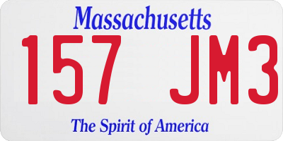 MA license plate 157JM3