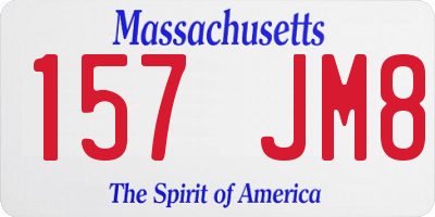 MA license plate 157JM8