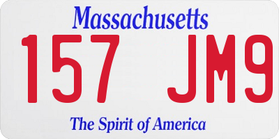 MA license plate 157JM9