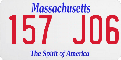 MA license plate 157JO6