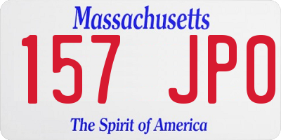 MA license plate 157JP0