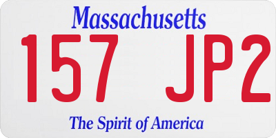 MA license plate 157JP2