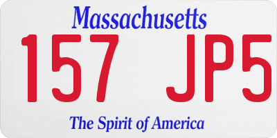 MA license plate 157JP5