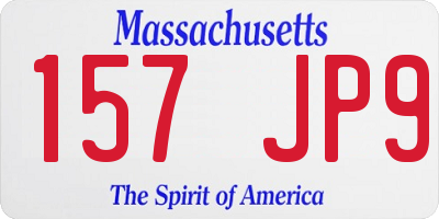 MA license plate 157JP9