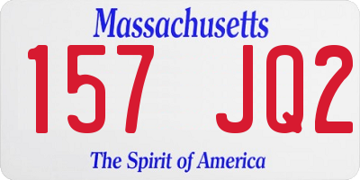 MA license plate 157JQ2