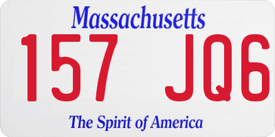 MA license plate 157JQ6