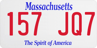MA license plate 157JQ7