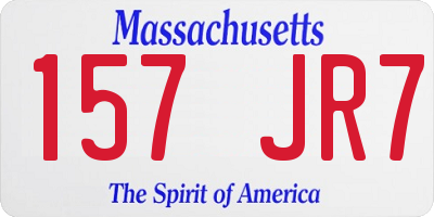 MA license plate 157JR7